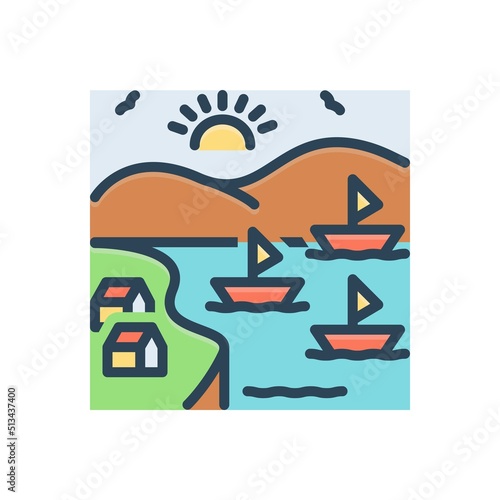 Color illustration icon for wonderful