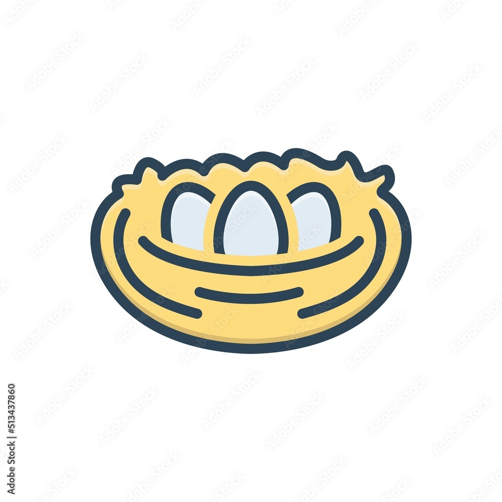 Obraz premium Color illustration icon for nest