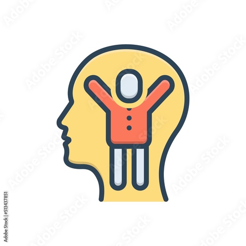 Color illustration icon for motivation