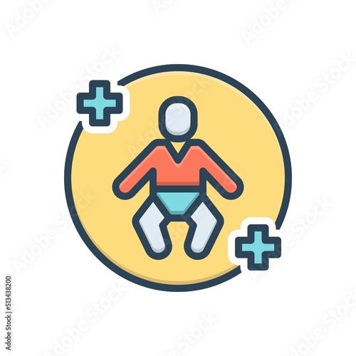 Color illustration icon for pediatric