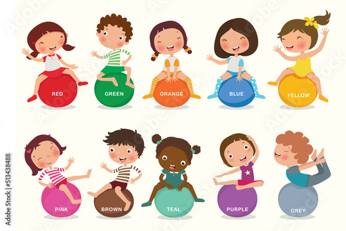Variety of color for children to study and learn. vector, illustration 