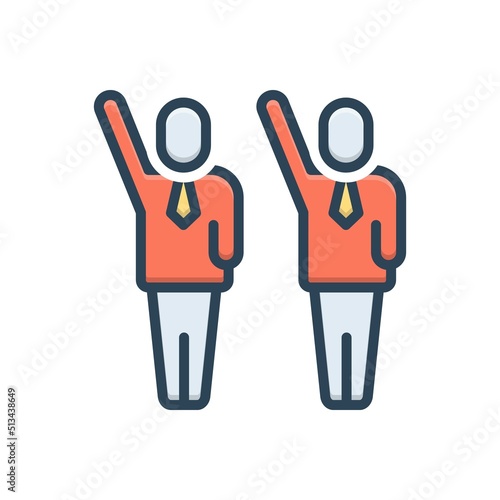 Color illustration icon for participating