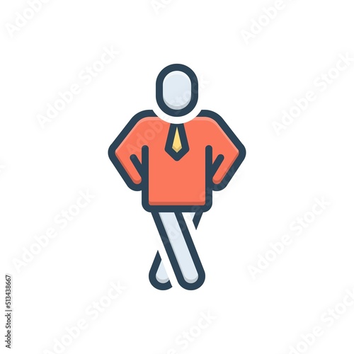 Color illustration icon for pose