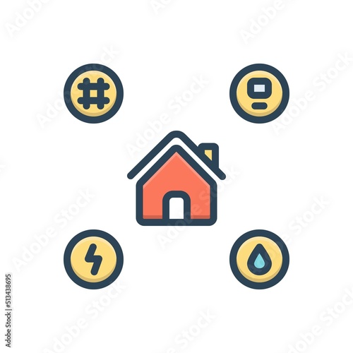 Color illustration icon for utilities