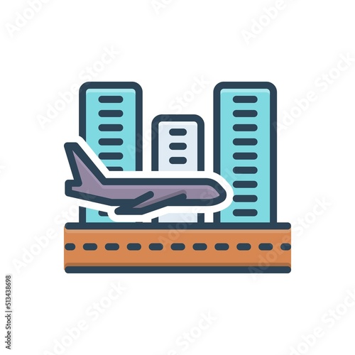 Color illustration icon for arrives