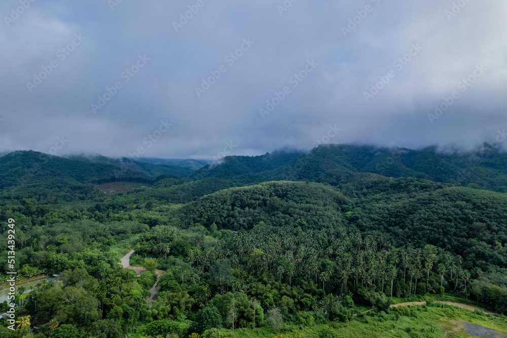 photo view of mountains and fog in thailand 