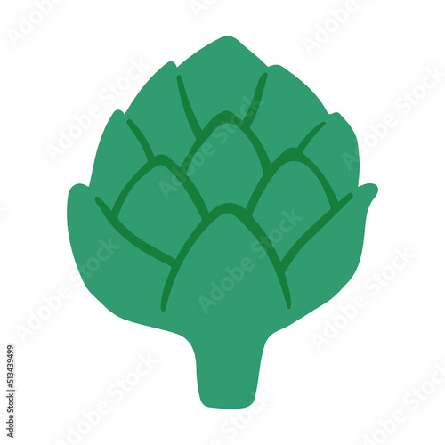 Cute artichoke icon. Vector flat hand drawn illustration in cartoon style