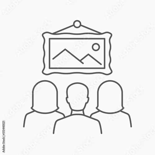 Gallery line icon on white background. Editable stroke.