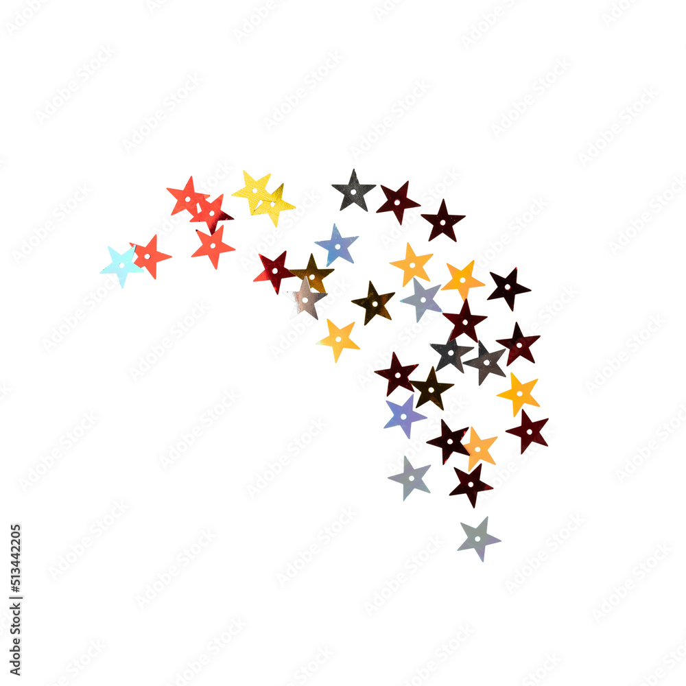 Naklejka premium Star Confetti, Party decoration isolated on white background with clipping path.