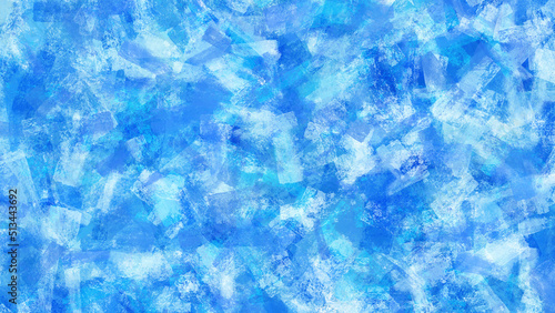 青、水色のラフなペイント背景
