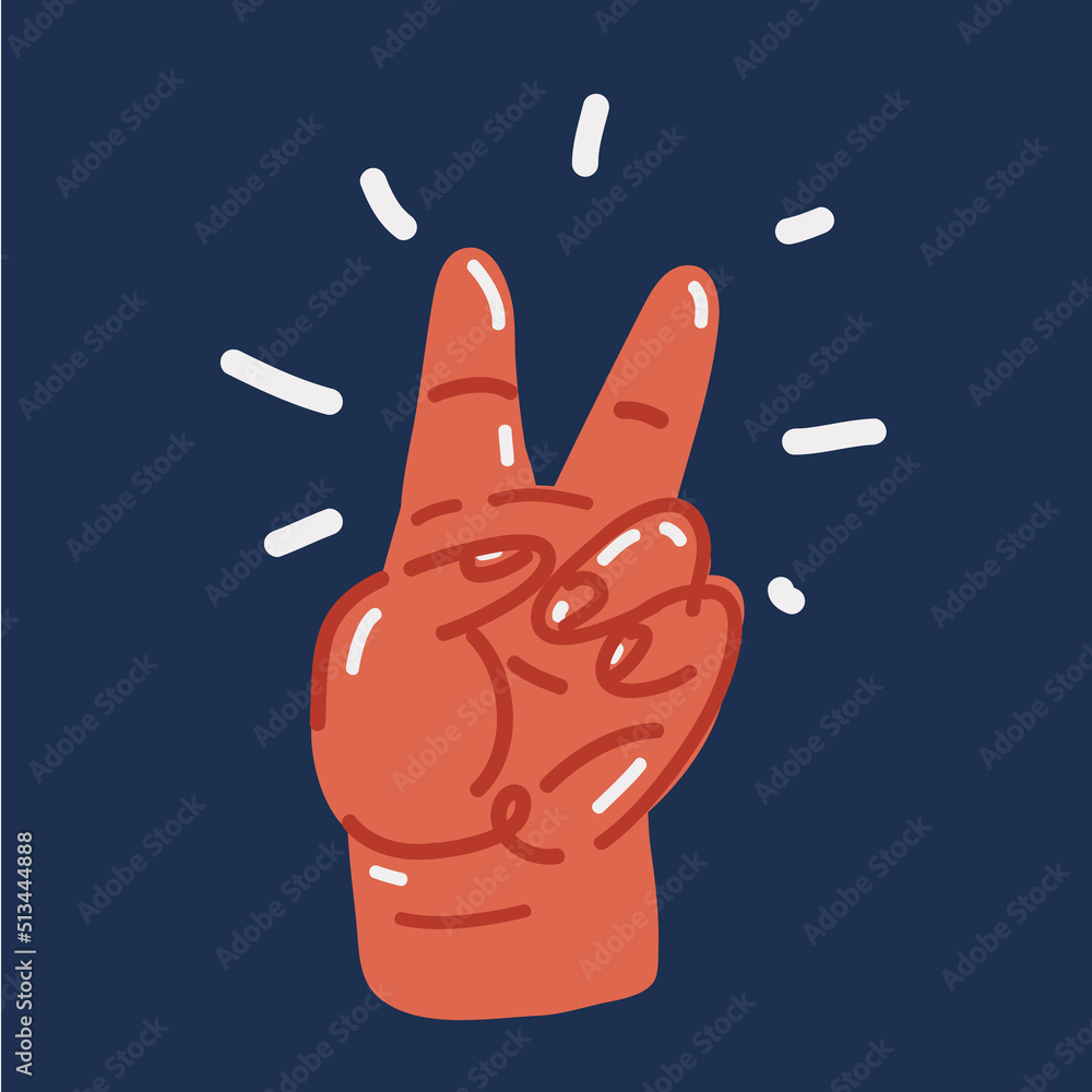 Cartoon vector illustration of Hand gesture peace sign Stock Vector ...