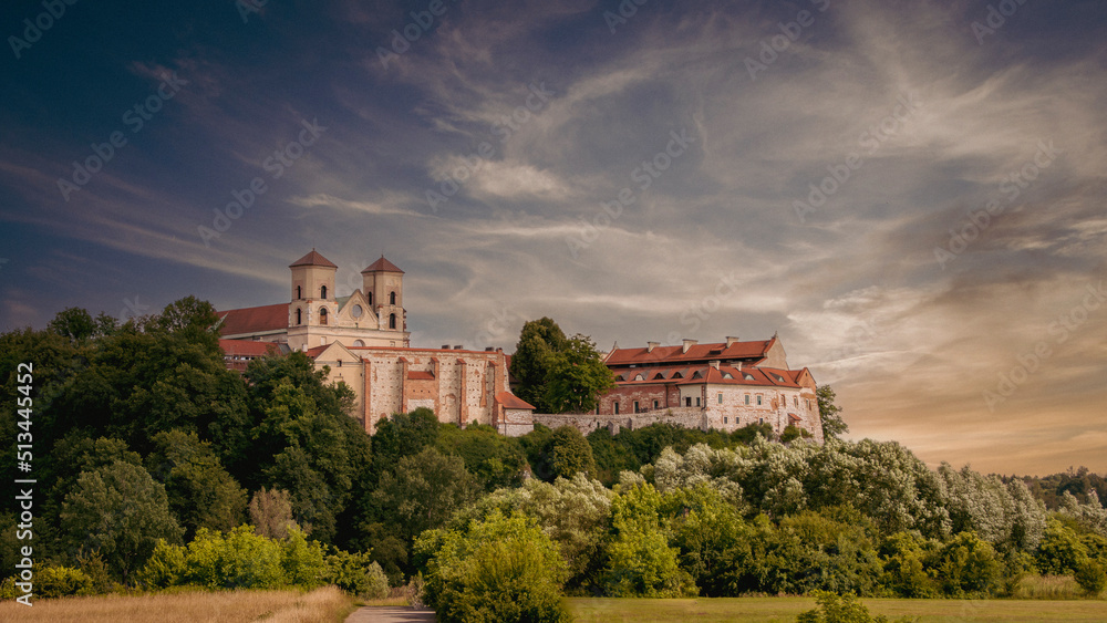 Monastery on top in Tyniec, Krakow, Poland.