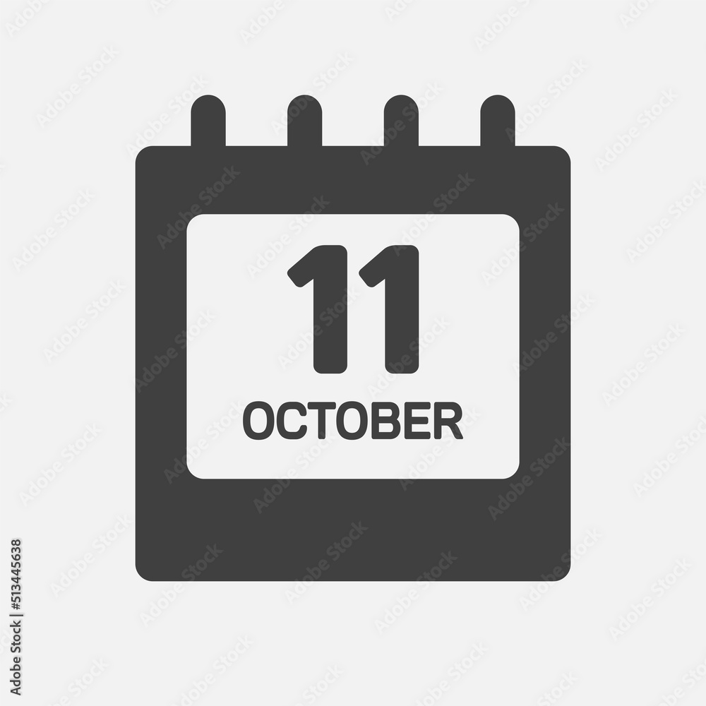 Icon page calendar day 11 October, template date Icon page calendar day 11 October, template date