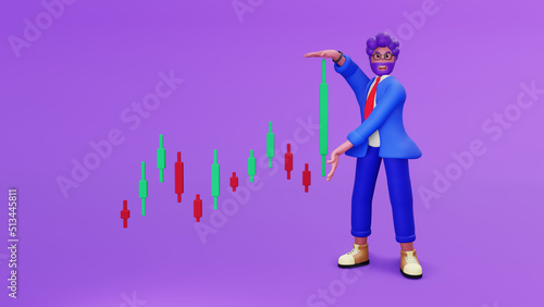 investment profit growth Financial advisor or wealth management earn money to get rich or increase your income or income ideas Investors Confident Investors Hold Huge Profit Growth Chart 3D rendering