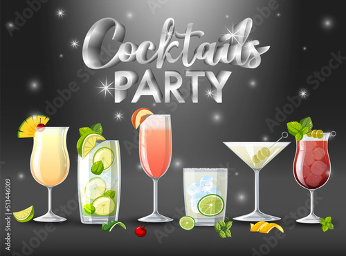 Cocktails Party Sparkling Background