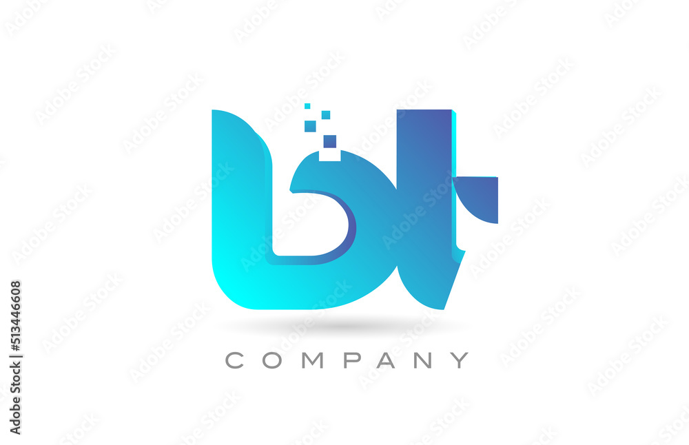 BT alphabet letter logo icon combination design. Creative template for business and company
