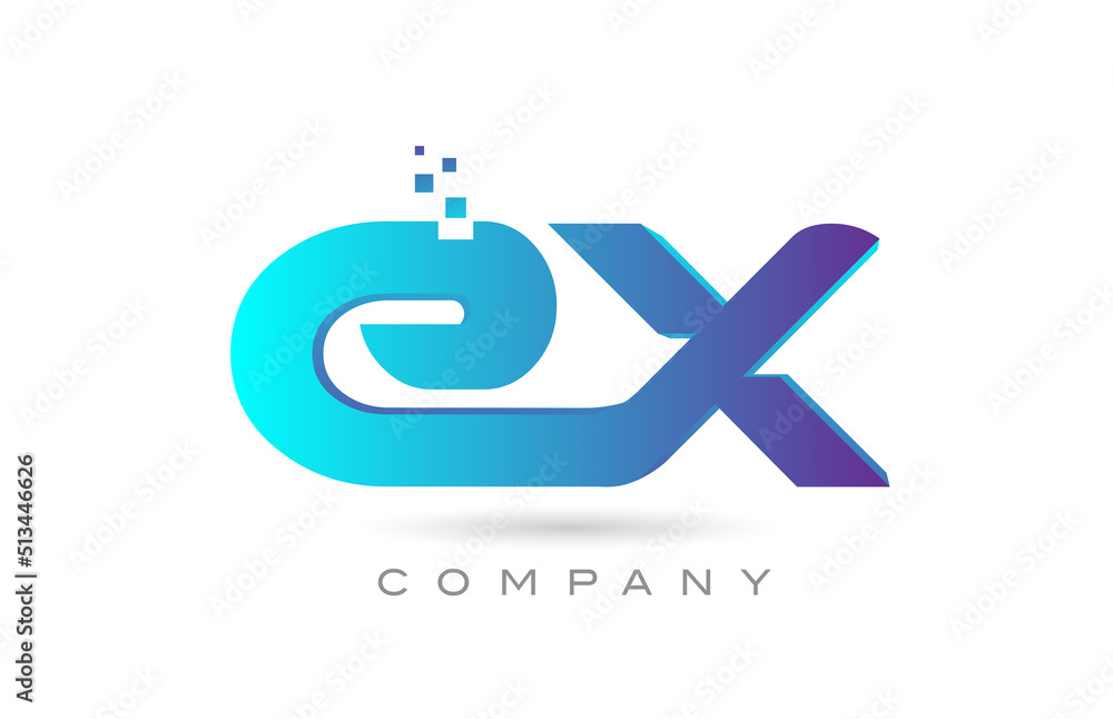 EX alphabet letter logo icon combination design. Creative template for business and company EX alphabet letter logo icon combination design. Creative template for business and company