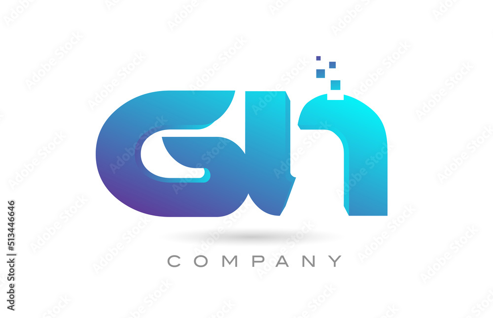 GN alphabet letter logo icon combination design. Creative template for business and company