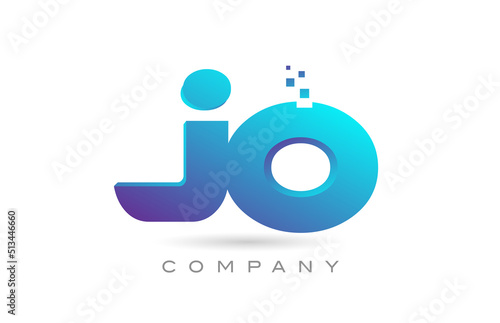 JO alphabet letter logo icon combination design. Creative template for business and company
