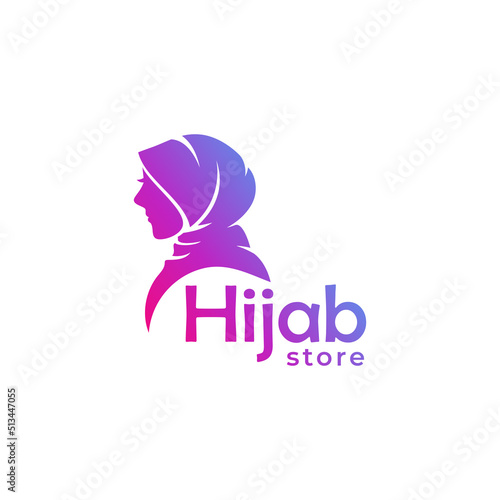 Hijab store logo design vector