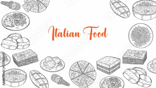 set collection with hand drawn sketch for background banner template poster