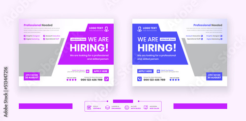 We are hiring for Job Vacancy Horizontal Flyer and Job Circular Corporate Agency Flyer Template Design.