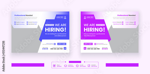 We are hiring for Job Vacancy Horizontal Flyer and Job Circular Corporate Agency Flyer Template Design.
