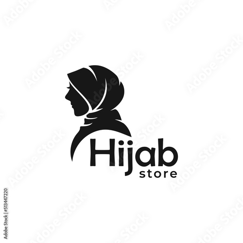 Hijab store logo design vector