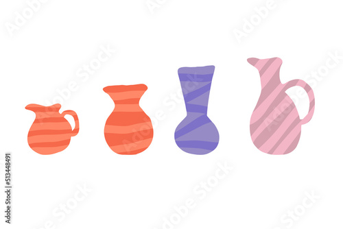 Abstract vase. Minimalistic modern vases. Contemporary art. Vector illustration on a white background.