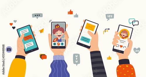 Flat Hands Holding Mobile Phone