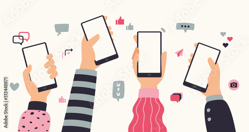 Flat Hands Holding Mobile Phone