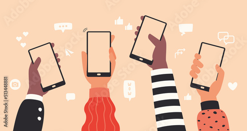 Flat Hands Holding Mobile Phone