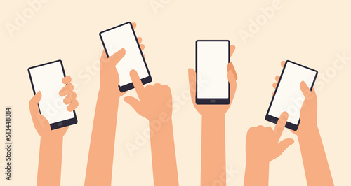 Flat Hands Holding Mobile Phone