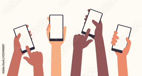 Flat Hands Holding Mobile Phone