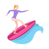 Girl On Surfboard Composition
