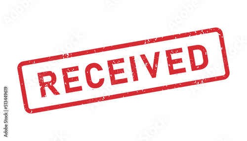 Grunge Received word rubber stamp. Received sign sticker set. Grunge vintage square label. Vector illustration isolated on white background.