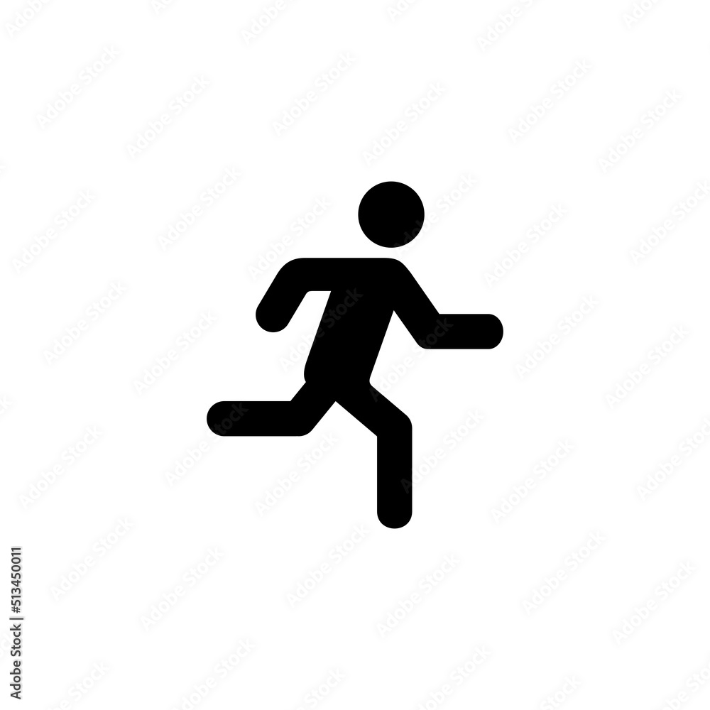 Run simple flat icon vector