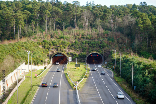 High up view looking at the Hindhead tunnel 