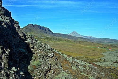 Iceland-view of landscape from Grabrok Crater