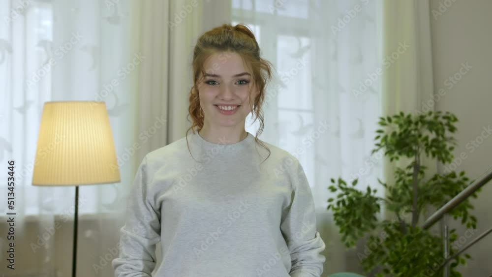 Confident Smiling Young Adult European Woman Looking At Camera Happy millennial Casual Professional Lady With Pretty Face Posing For Close Up Portrait Indoors Confident Smiling Young Adult European Woman Looking At Camera Happy millennial Casual Professional Lady With Pretty Face Posing For Close Up Portrait Indoors
