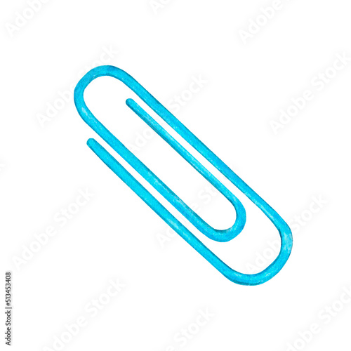 Wallpaper Mural Blue watercolor paperclip isolated on a white background. Painted by hand. Torontodigital.ca