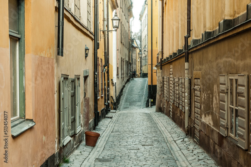 Old cobbled street of Stockholm