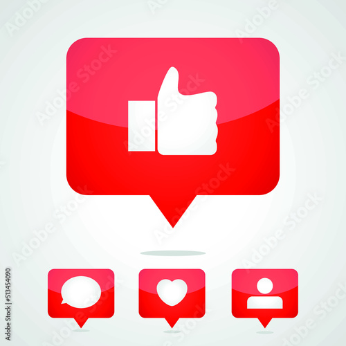 social media icon vector button