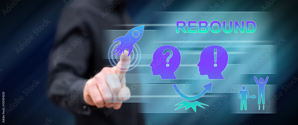 Man touching a rebound concept Man touching a rebound concept
