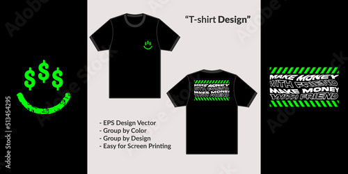 Smile money streetwear theme design vector for tshirt hoodie and merchandise