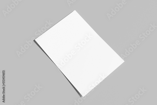 Blank flyer poster isolated on grey background to replace design