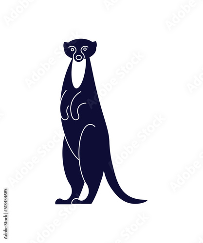 Mongoose animal standing on a white background. Cartoon style vector illustration photo