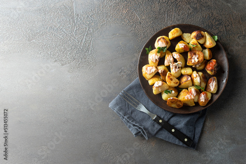 Tableau sur toile Top view of Spanish tapa