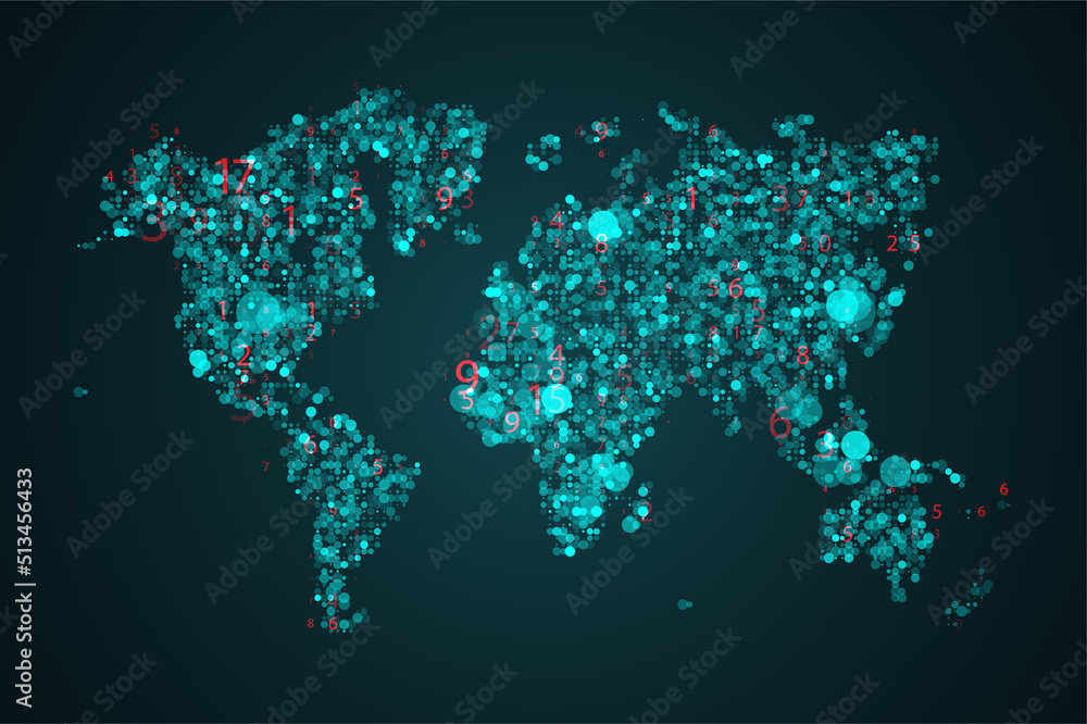 Abstract map of globe