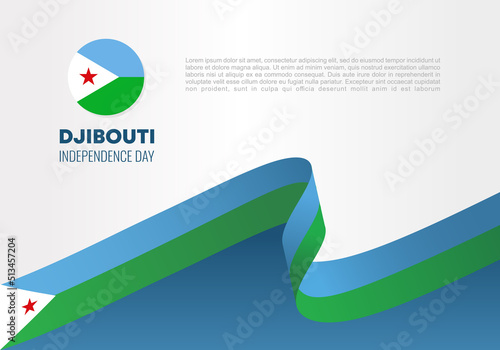 Djibouti independence day background banner poster for national celebration on june 27 and 28.